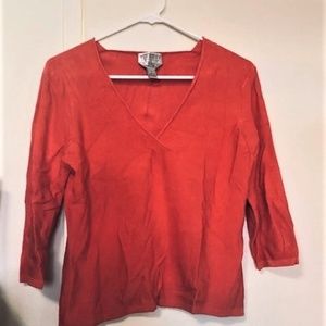Vintage V-Neck Salmon-Colored Talbots Sweater
